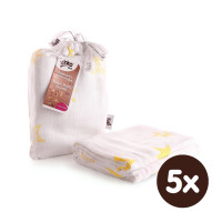 Bambusová zavinovačka XKKO BMB 120x120 - Lemon Stars  5x1ks VO bal.