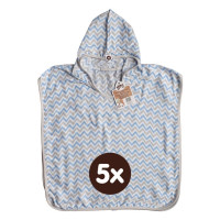 Bambusové pončo XKKO BMB - Chevron Baby Blue 5x1ks (VO balenie)