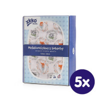 Biobavlnená plienka XKKO Organic 120x120 - Fox&Raccoon 5x1ks (VO balenie)