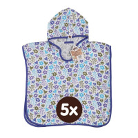 Bambusové pončo XKKO BMB - Flowers&Birds Boys 5x1ks (VO balenie)