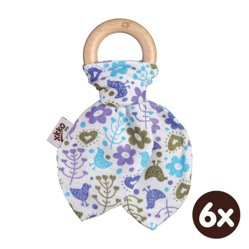 Hryzátko XKKO BMB Lístky - Flowers&Birds Boys 6x1ks (VO balenie)