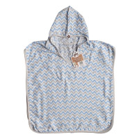 Bambusové pončo XKKO BMB - Chevron Baby Blue