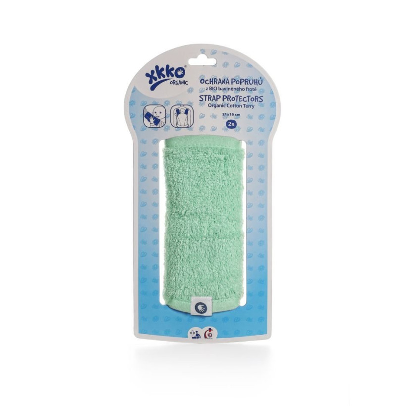 Ochrana popruhov nosidla alebo autosedačky XKKO Organic – Mint 5x1 bal. ( VO bal.)
