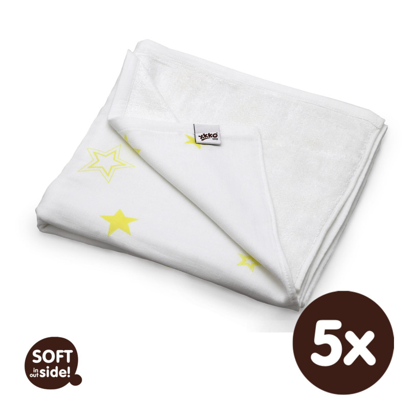 Bambusová deka XKKO BMB 130x70 - Lemon Stars 5x1ks VO bal.