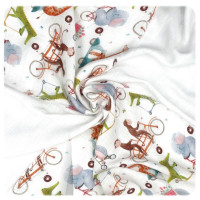 Bambusové obrúsky XKKO BMB 30x30 Digi - ZOO on the Road MIX