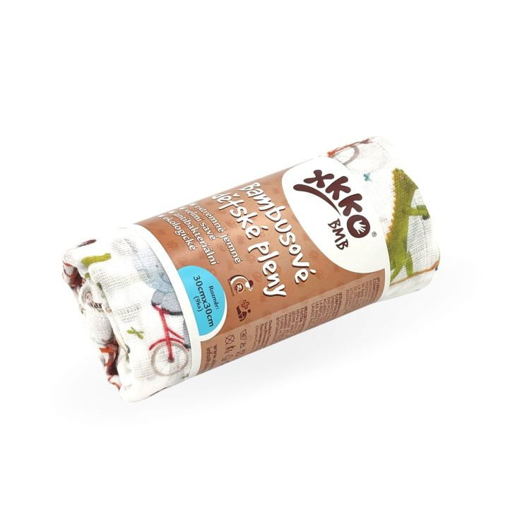 Bambusové obrúsky XKKO BMB 30x30 Digi - ZOO on the Road MIX