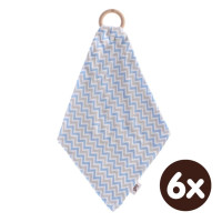 Hryzátko XKKO BMB s plienkou - Chevron Baby Blue 6x1ks (VO balenie)