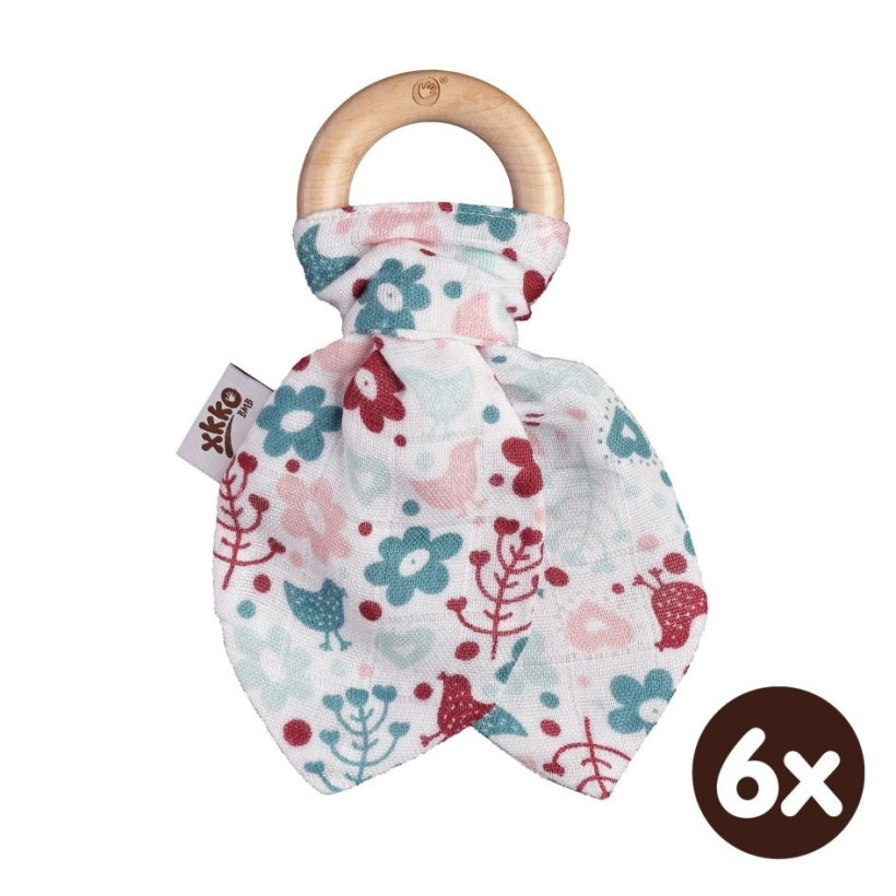 Hryzátko XKKO BMB Lístky - Flowers&Birds Girls 6x1ks (VO balenie)