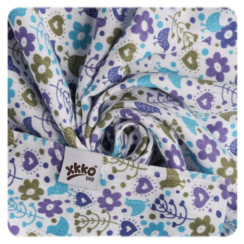 Bambusové plienky XKKO BMB 70x70 - Flowers&Birds Boys MIX 3ks