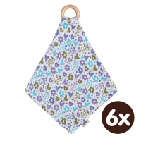 Hryzátko XKKO BMB s plienkou - Flowers&Birds Boys 6x1ks (VO balenie)