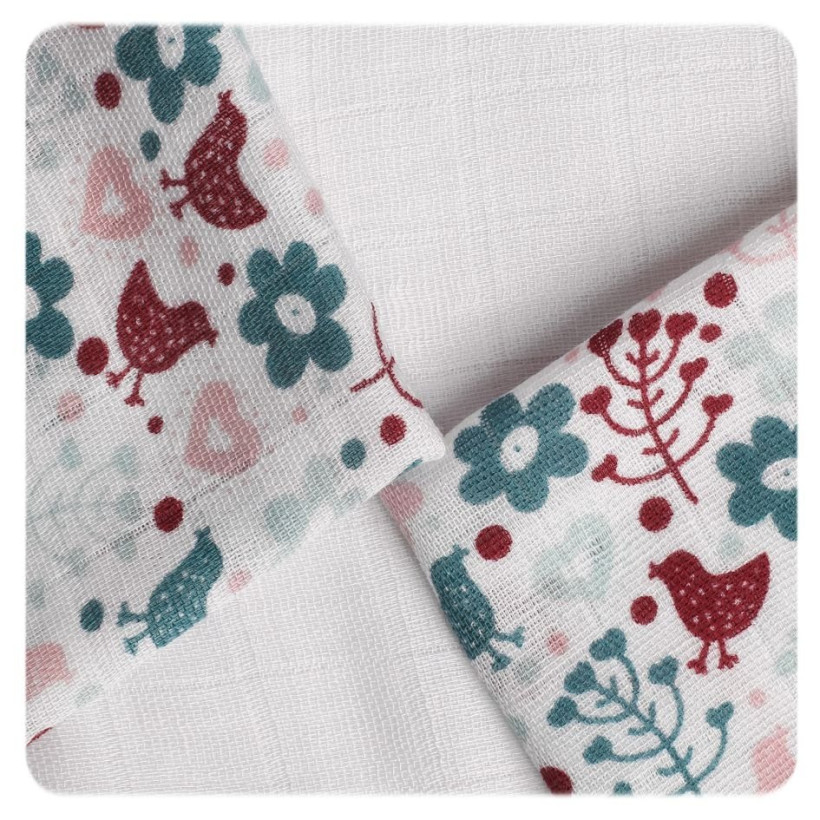 Bambusové obrúsky XKKO BMB 30x30 - Flowers&Birds Girls MIX 10x9ks VO bal.