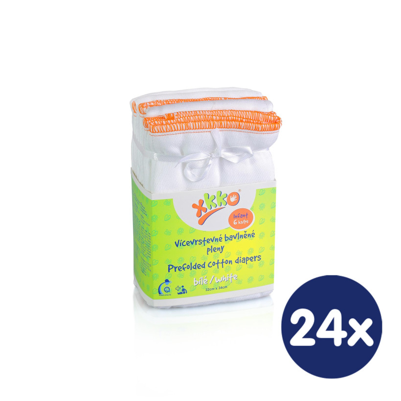 Viacvrstevné plienky XKKO Classic (4/8/4) - Infant Biele 24x6ks VO bal.