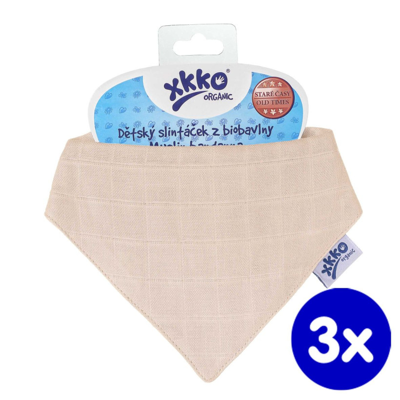 Šatka XKKO Organic Staré časy - Natural 3x1ks VO bal.