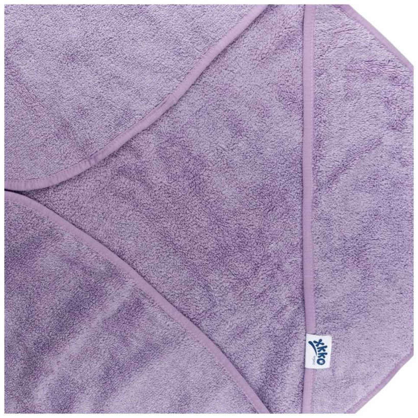 BIO Bavlnená froté osuška s kapucňou XKKO Organic 90x90 - Lavender Aura