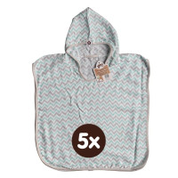 Bambusové pončo XKKO BMB - Chevron Mint 5x1ks (VO balenie)