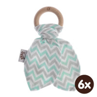 Hryzátko XKKO BMB Lístky - Chevron Mint 6x1ks (VO balenie)