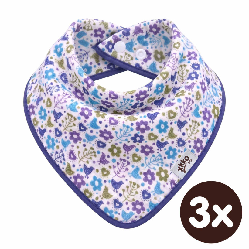 Bambusová šatka XKKO BMB - Flowers&Birds Boys 3x1ks VO bal.