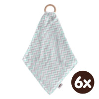 Hryzátko XKKO BMB s plienkou - Chevron Mint 6x1ks (VO balenie)