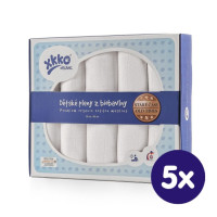 Plienky z biobavlny XKKO Organic 80x80 Staré časy - Biele 5x5ks VO bal.