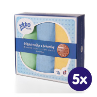 Osušky z biobavlny XKKO Organic 90x100 Staré časy -  Pastels For Boys 5x3ks VO bal.