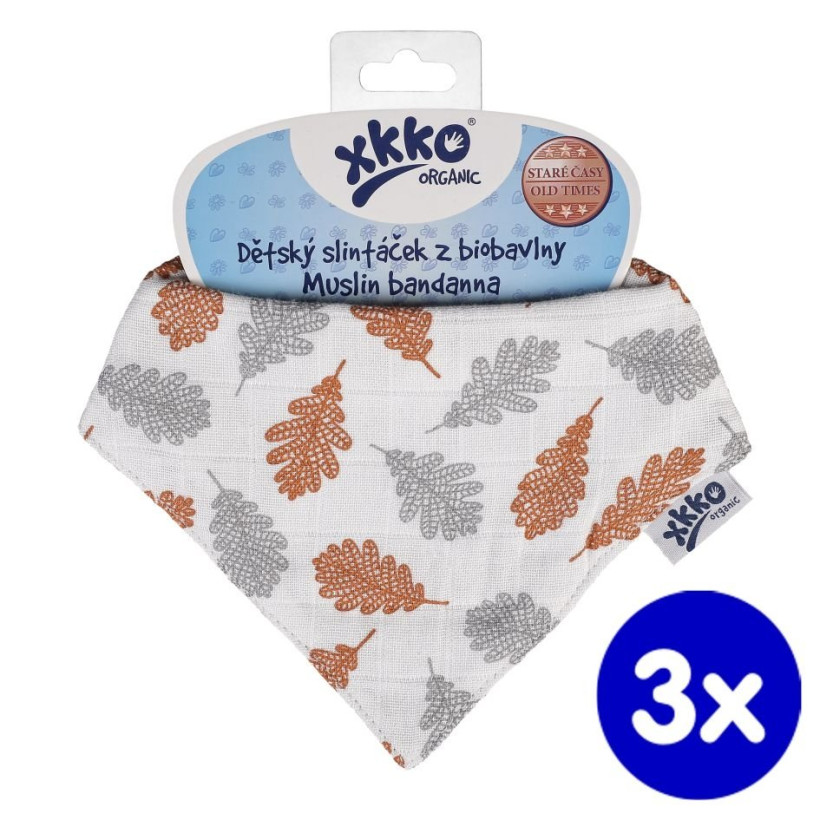 Šatka XKKO Organic Staré časy - Dub 3x1ks VO bal.