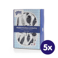 Biobavlnená plienka XKKO Organic 120x120 - Silver Fish 5x1ks (VO balenie)