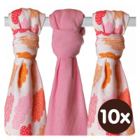 Bambusové plienky XKKO BMB 70x70 - Heaven for Girls MIX 10x3ks VO bal.