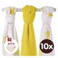 Bambusové plienky XKKO BMB 70x70 - Lemon Stars MIX 10x3ks VO bal.