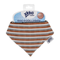 Šatka XKKO Organic Staré časy - Brown Stripes