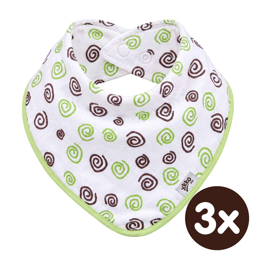 Bambusová šatka XKKO BMB - Lime Spirals 3x1ks VO bal.