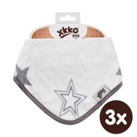 Bambusová šatka XKKO BMB - Silver Stars 3x1ks VO bal.