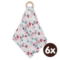 Hryzátko XKKO BMB s plienkou - Flowers&Birds Girls 6x1ks (VO balenie)