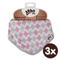 Bambusová šatka XKKO BMB - Scandinavian Baby Pink Cross 3x1ks VO bal.