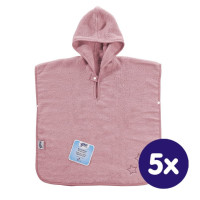 BIO Bavlnené pončo XKKO Organic - Baby Pink Stars 5x1ks (VO bal.)