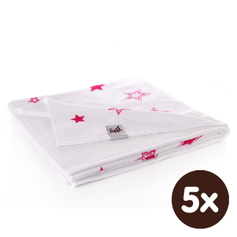 Bambusová deka XKKO BMB 130x70 - Magenta Stars 5x1ks VO bal.