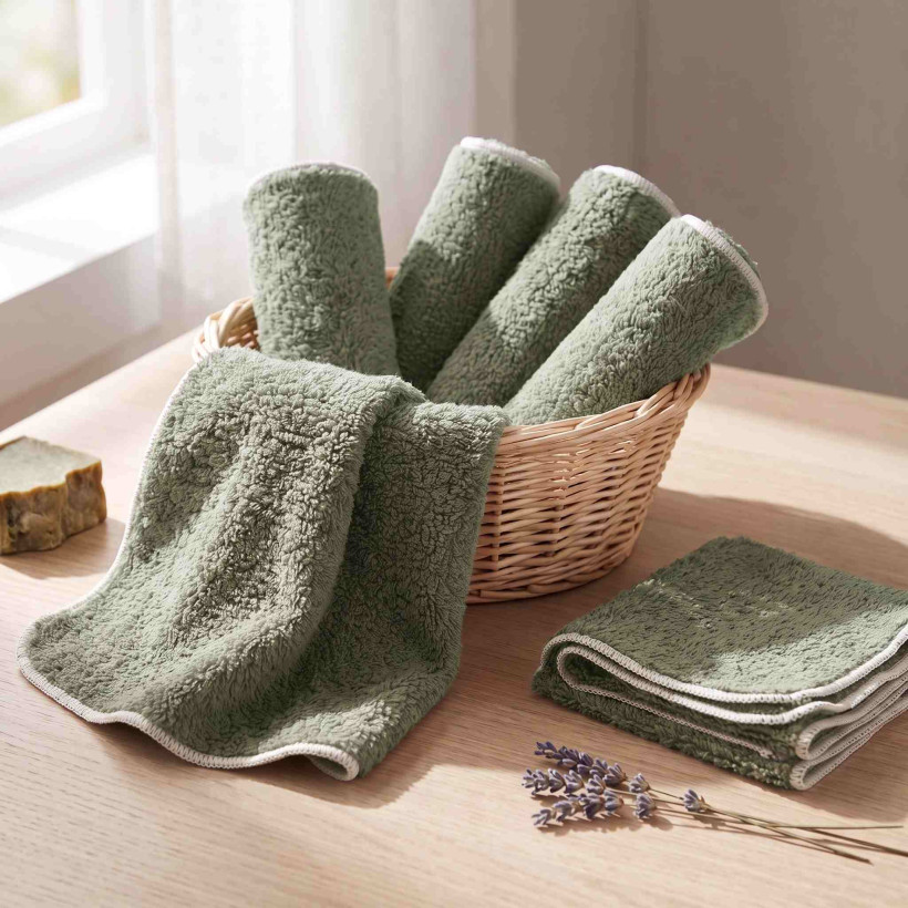 BIO bavlnené obrúsky XKKO Organic 21x21 - Granite Green