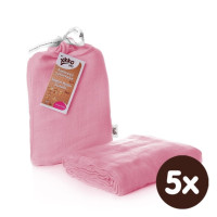Bambusová zavinovačka XKKO BMB 120x120 -  Baby Pink 5x1ks VO bal.
