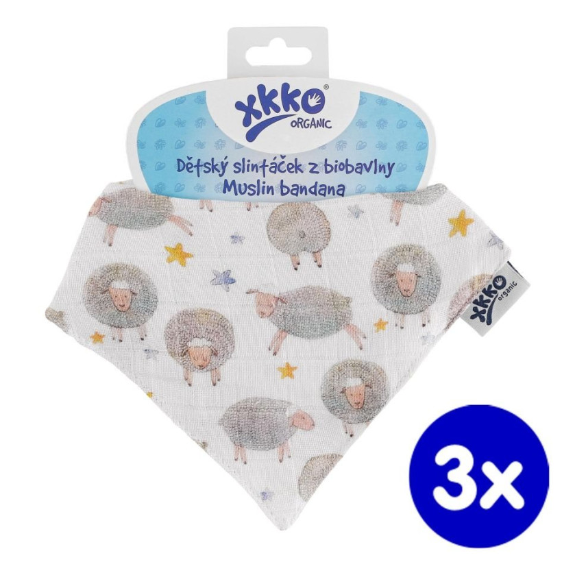Šatka XKKO Organic - Dreamy Sheeps 3x1ks VO bal.