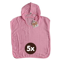 Bambusové pončo XKKO BMB - Baby Pink 5x1ks (VO balenie)