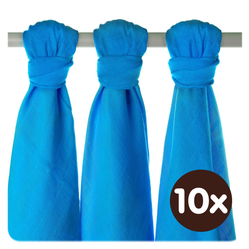 Bambusové plienky XKKO BMB 70x70 - Cyan 10x3ks VO bal.