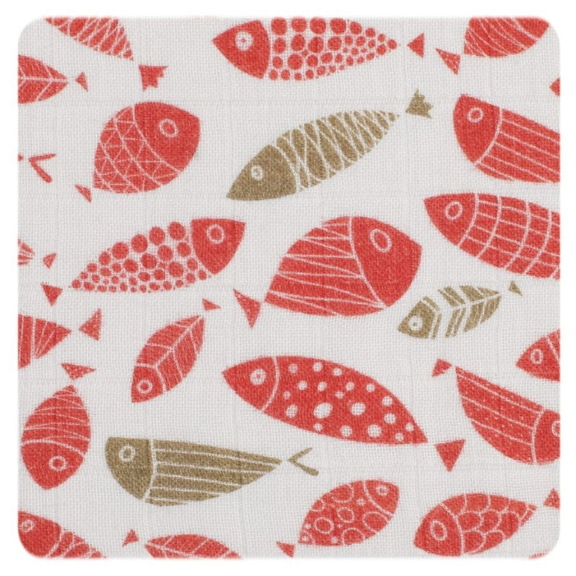 Biobavlnená plienka XKKO Organic 120x120 - Golden Fish