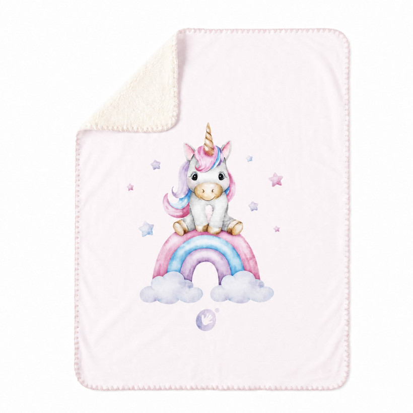 Španielska detská deka XKKO LUX 75x100 - Rainbow Unicorn