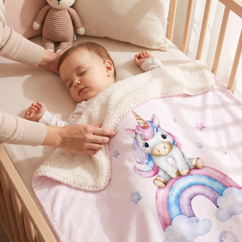 Španielska detská deka XKKO LUX 75x100 - Rainbow Unicorn