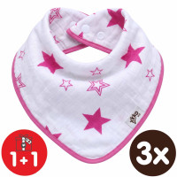 Bambusová šatka XKKO BMB - Magenta Stars 3x1ks VO bal.