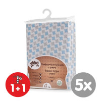 Bambusové posteľné prestieradlo XKKO BMB 120x60 - Baby Blue Cross 5x1ks (VO bal.)