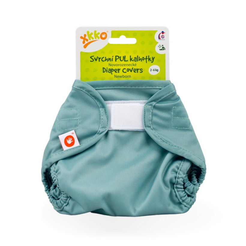 Vrchné plienkové nohavičky XKKO Newborn - Granite Green