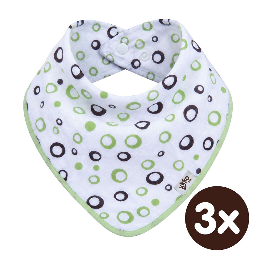 Bambusová šatka XKKO BMB - Lime Bubbles 3x1ks VO bal.