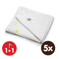 Bambusová deka XKKO BMB 130x70 - Lemon Stars 5x1ks VO bal.