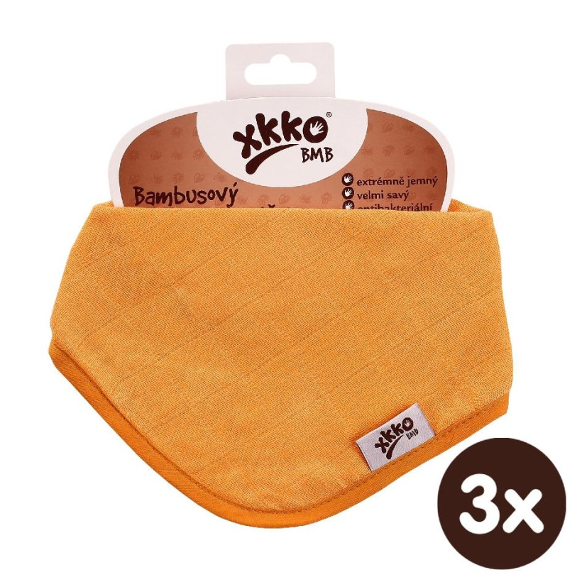 Bambusová šatka XKKO BMB - Orange 3x1ks VO bal.