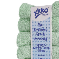 BIO bavlnené obrúsky XKKO Organic 21x21 - Mint 5x6ks (VO bal.)